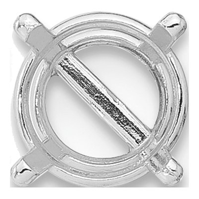 14K White Gold Round 4-Prong Earring Mounting – view 2