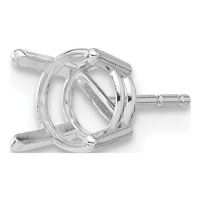 14K White Gold Round 4-Prong Earring Mounting – view 3