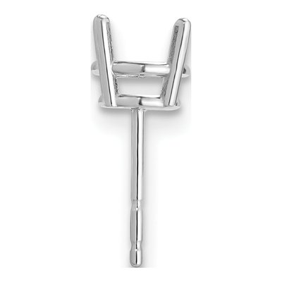14K White Gold Round 4-Prong Earring Mounting