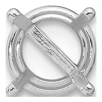 14K White Gold Round 4-Prong Earring Mounting – view 2