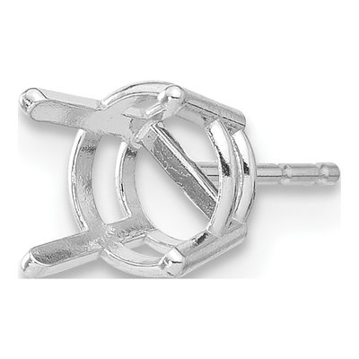 14K White Gold Round 4-Prong Earring Mounting – view 3