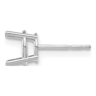 14K White Gold Round 4-Prong Earring Mounting