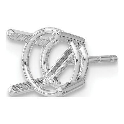 14K White Gold Round 4-Prong Earring Mounting – view 3