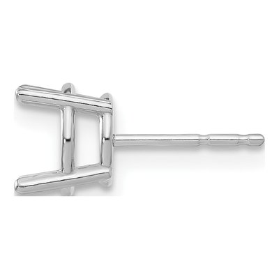14K White Gold Round 4-Prong Earring Mounting