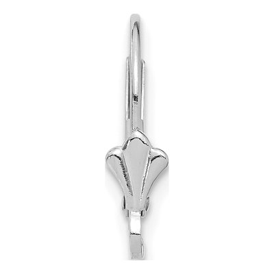 14K White Gold Fleur De Lis Leverback Component