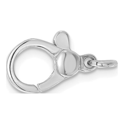 14k White Gold Pear Lobster Clasp w/ Jump Ring