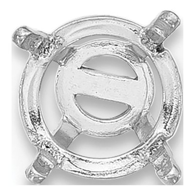 14K White Gold 8mm Round 4-Prong Earring Mounting – view 2