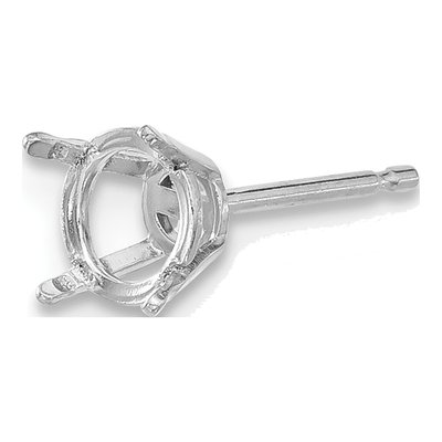 14K White Gold 8mm Round 4-Prong Earring Mounting – view 3