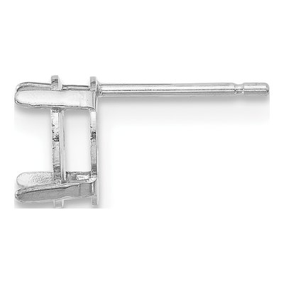 14K White Gold 8x6mm Oval Prong Earring Mounting