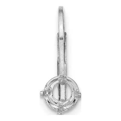 14K White Gold 4mm Leverback Earring Mounting – view 2