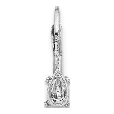 14K White Gold Pear Leverback Earring Mounting – view 2