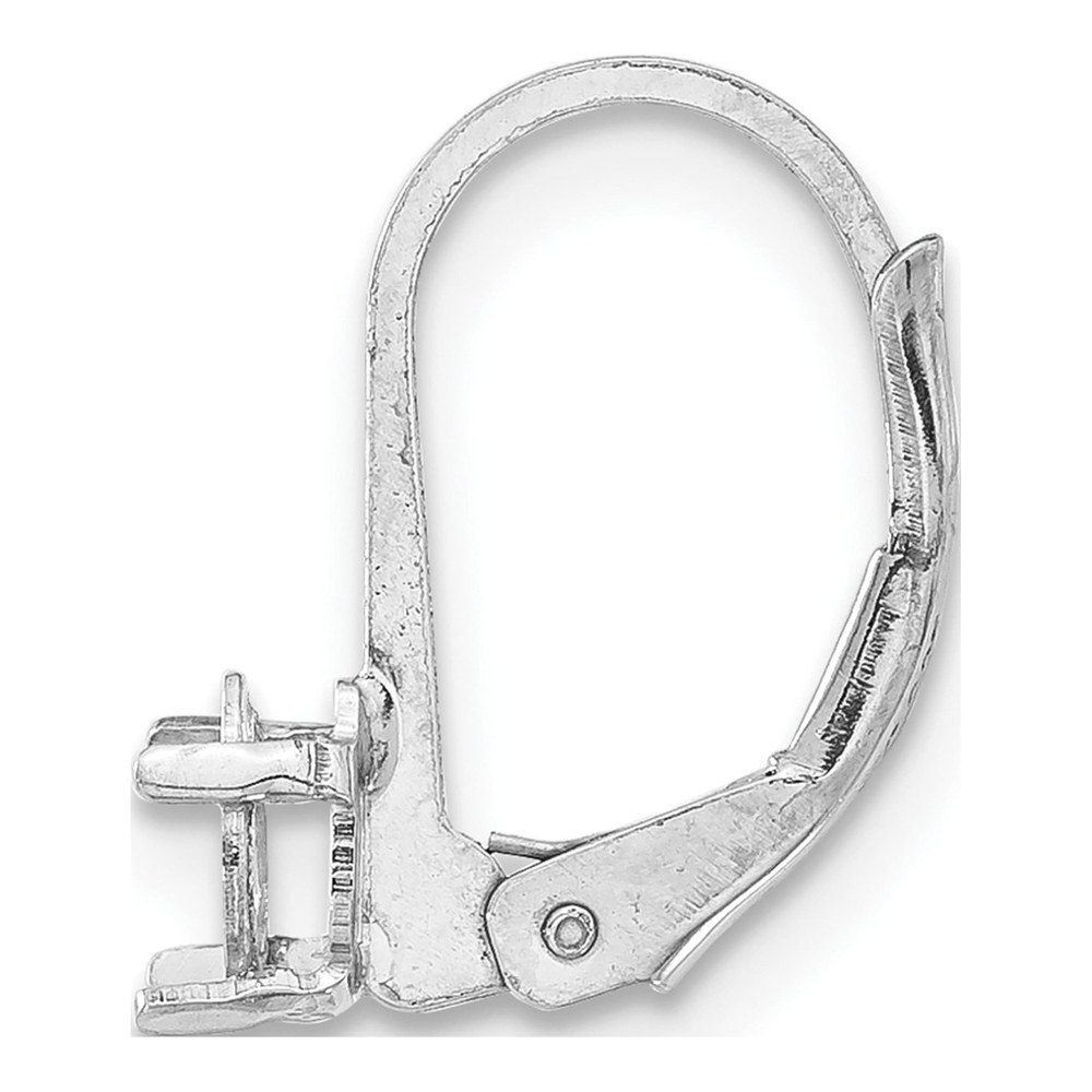 14K White Gold Pear Leverback Earring Mounting