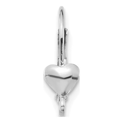 14K White Gold Heart Leverback Earring Mounting – view 2