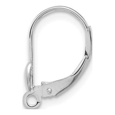14K White Gold Heart Leverback Earring Mounting