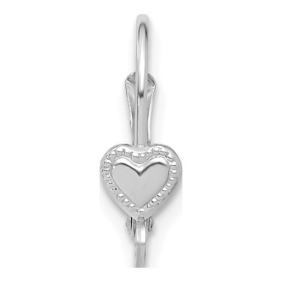14K White Gold Heart Milgrain Leverback Mounting – view 2