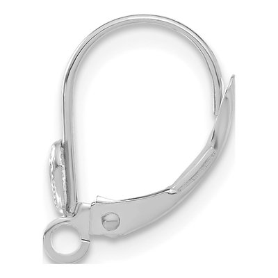 14K White Gold Heart Milgrain Leverback Mounting