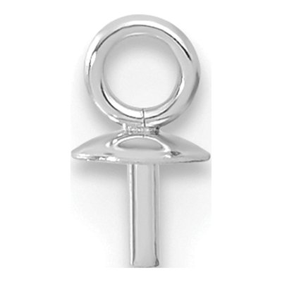 14K White Gold 3.2mm Pearl Drop Earring Mounting