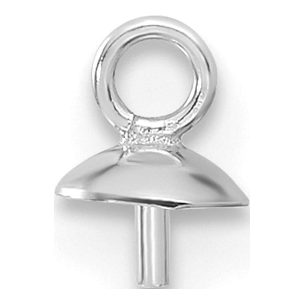 14K White Gold Single Pearl Earring Drop Mounting