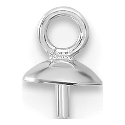 14K White Gold Single Pearl Earring Drop Mounting