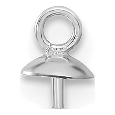 14K White Gold Single Pearl Drop Earring Mounting