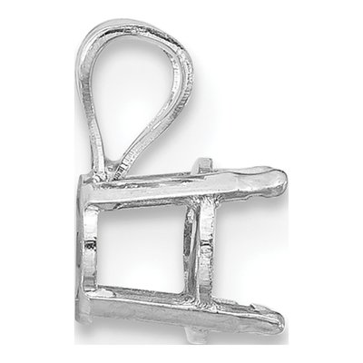 14K White Gold Round 4-Prong 6mm Pendant Mounting – view 2