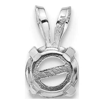 14K White Gold Round 4-Prong 8mm Pendant Mounting – view 3