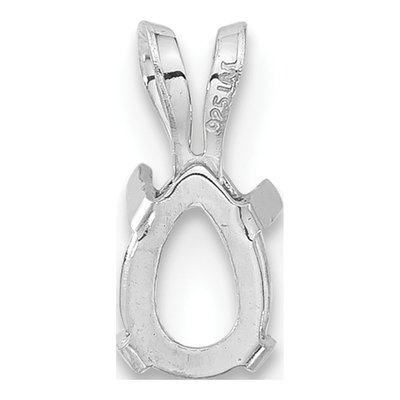 14K White Gold Pear Pendant Mounting, 5x3mm – view 3