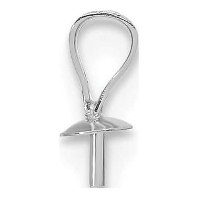 14K White Gold 3.2mm Pearl Drop Pendant Mounting – view 2