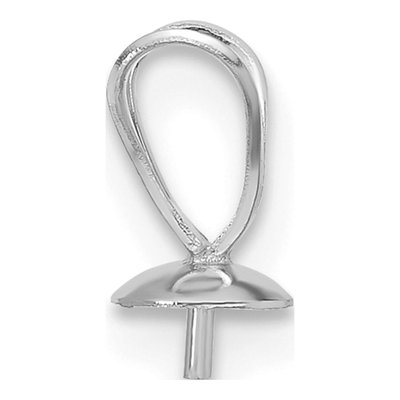 14K White Gold 4.6mm Pearl Drop Pendant Mounting – view 2