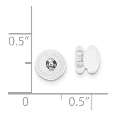 14K White Gold Mushroom Silicone Earring Sliders – view 3