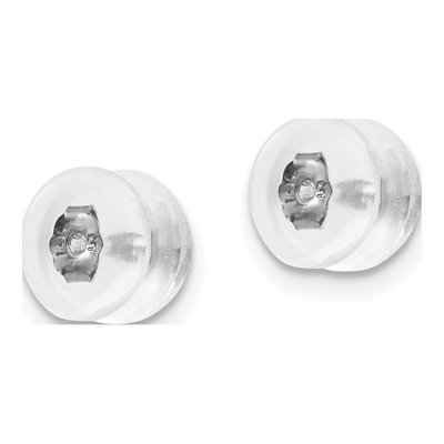 14K White Gold Silicone Screwback Earring Backs – view 2