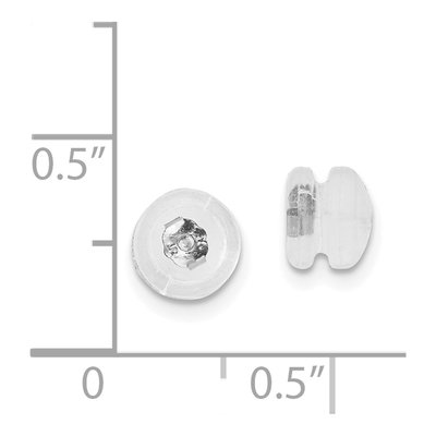 14K White Gold Silicone Screwback Earring Backs – view 3