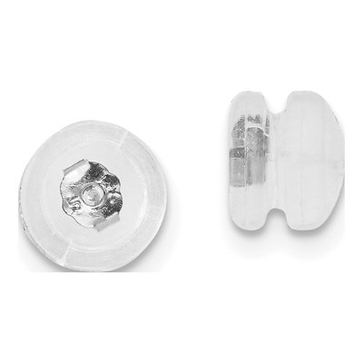 14K White Gold Silicone Screwback Earring Backs