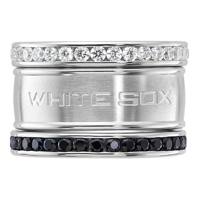 Chicago White Sox Stainless Steel Crystal Ring Set – view 4