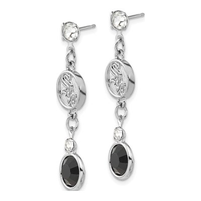 Chicago White Sox Brass Crystal Clear Dangle Earrings – view 2