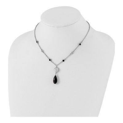 Chicago White Sox Brass Crystal Clear Necklace – view 3