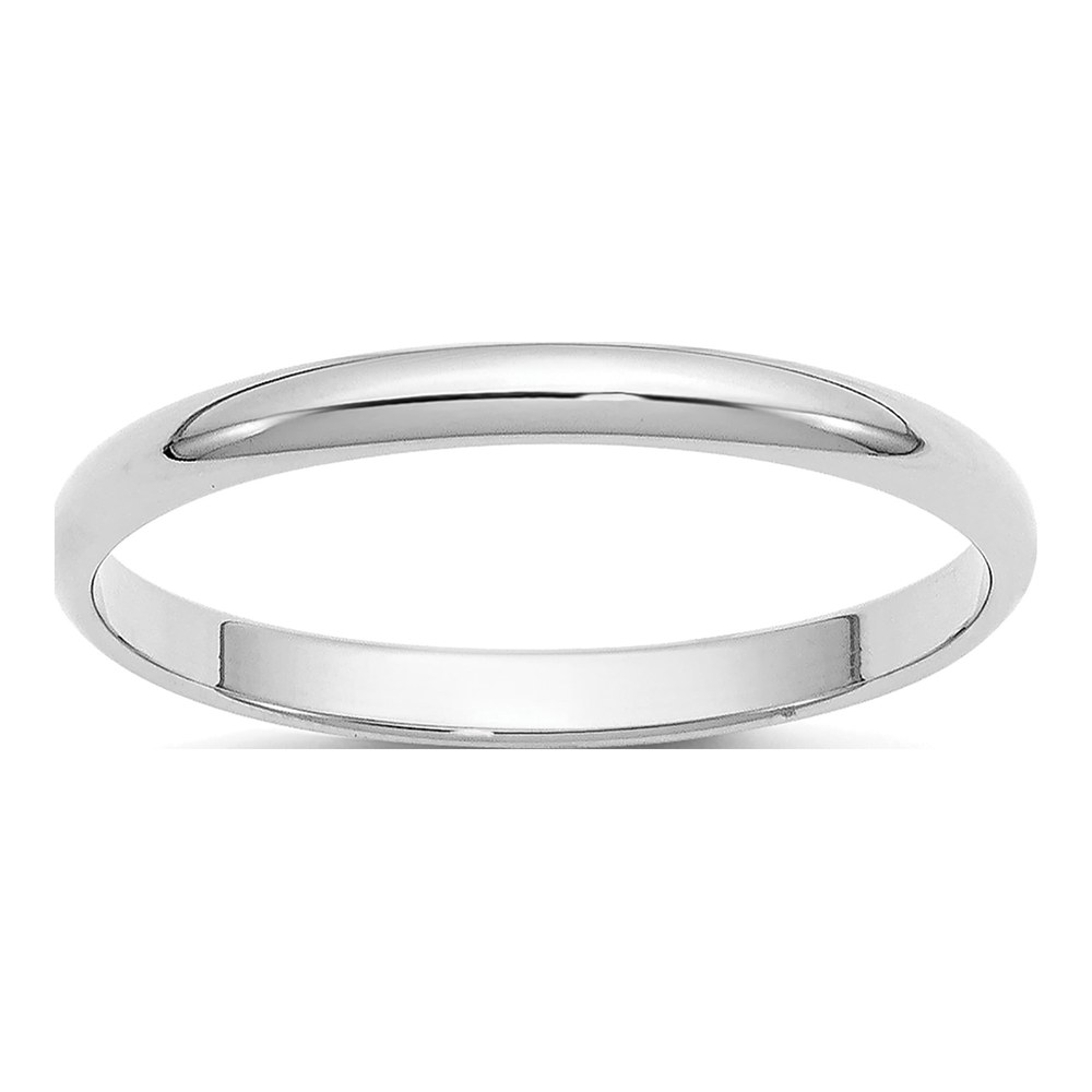 14K White Gold Rhodium-Plated 1.5mm Half-Round Wedding Band