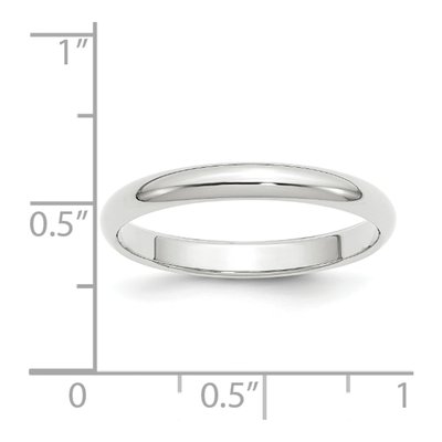 14K White Gold 3mm Half-Round Wedding Band – view 4