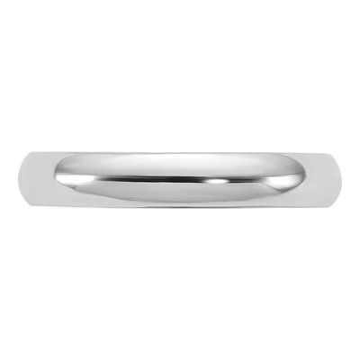14K White Gold 3.5mm Half Round Wedding Band – view 3