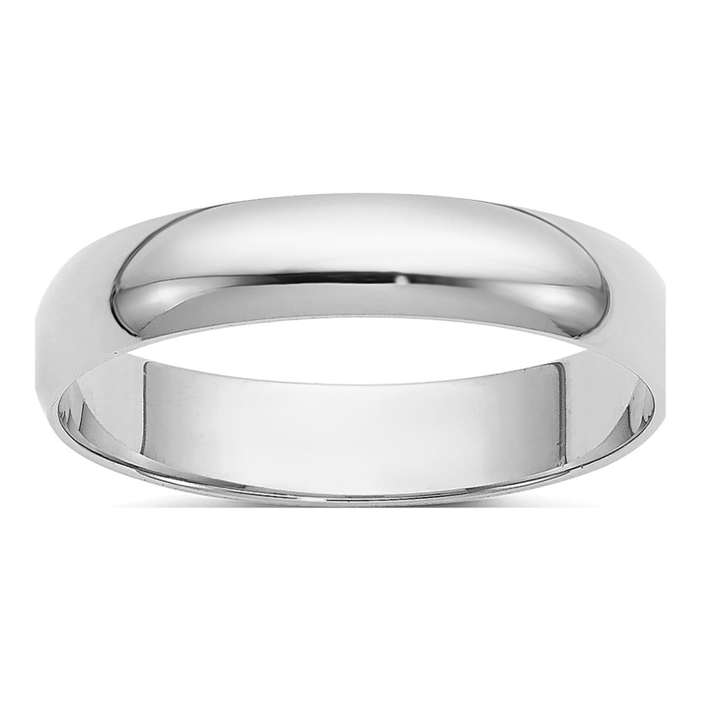 14K White Gold Rhodium-Plated 3.5mm Half Round Band Size 5.5