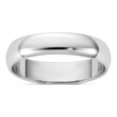 14K White Gold 4.5mm Half Round Wedding Band