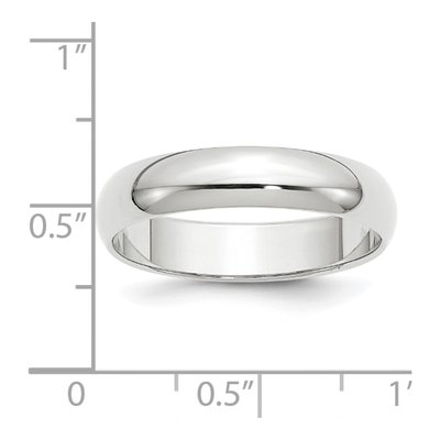 14K White Gold 5mm Half-Round Wedding Band – view 4