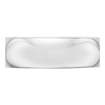 14K White Gold 6mm Half-Round Wedding Band – view 2