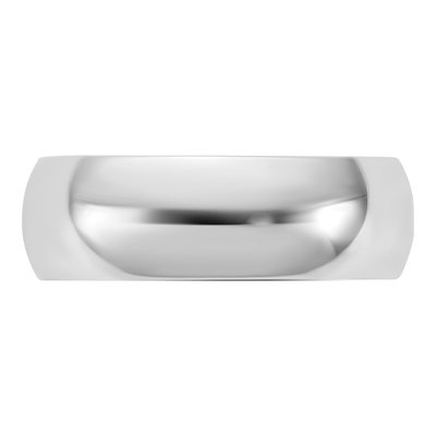 14K White Gold 6.5mm Half Round Wedding Band – view 3