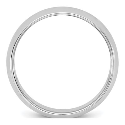 14K White Gold 6.5mm Half Round Wedding Band – view 2