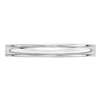 14K White Gold 3mm Half Round Wedding Band – view 2