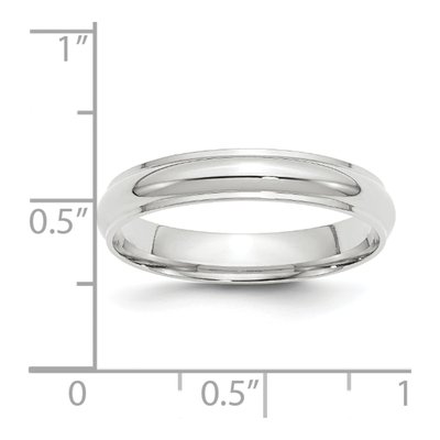14K White Gold 4mm Half Round Wedding Band – view 3