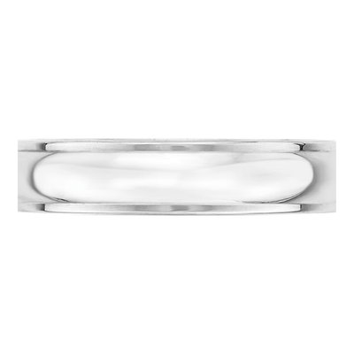 14K White Gold 5mm Half Round Wedding Band – view 3