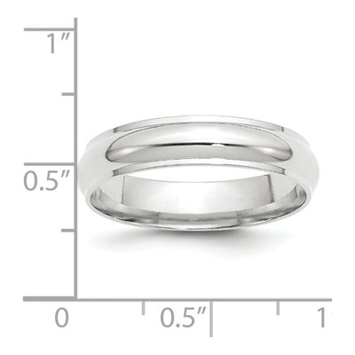 14K White Gold 5mm Half Round Wedding Band – view 4