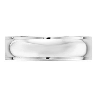 14K White Gold 6mm Half Round Wedding Band – view 2